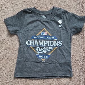 Fanatics Gray Dodgers Champions 2025 Kids Tee